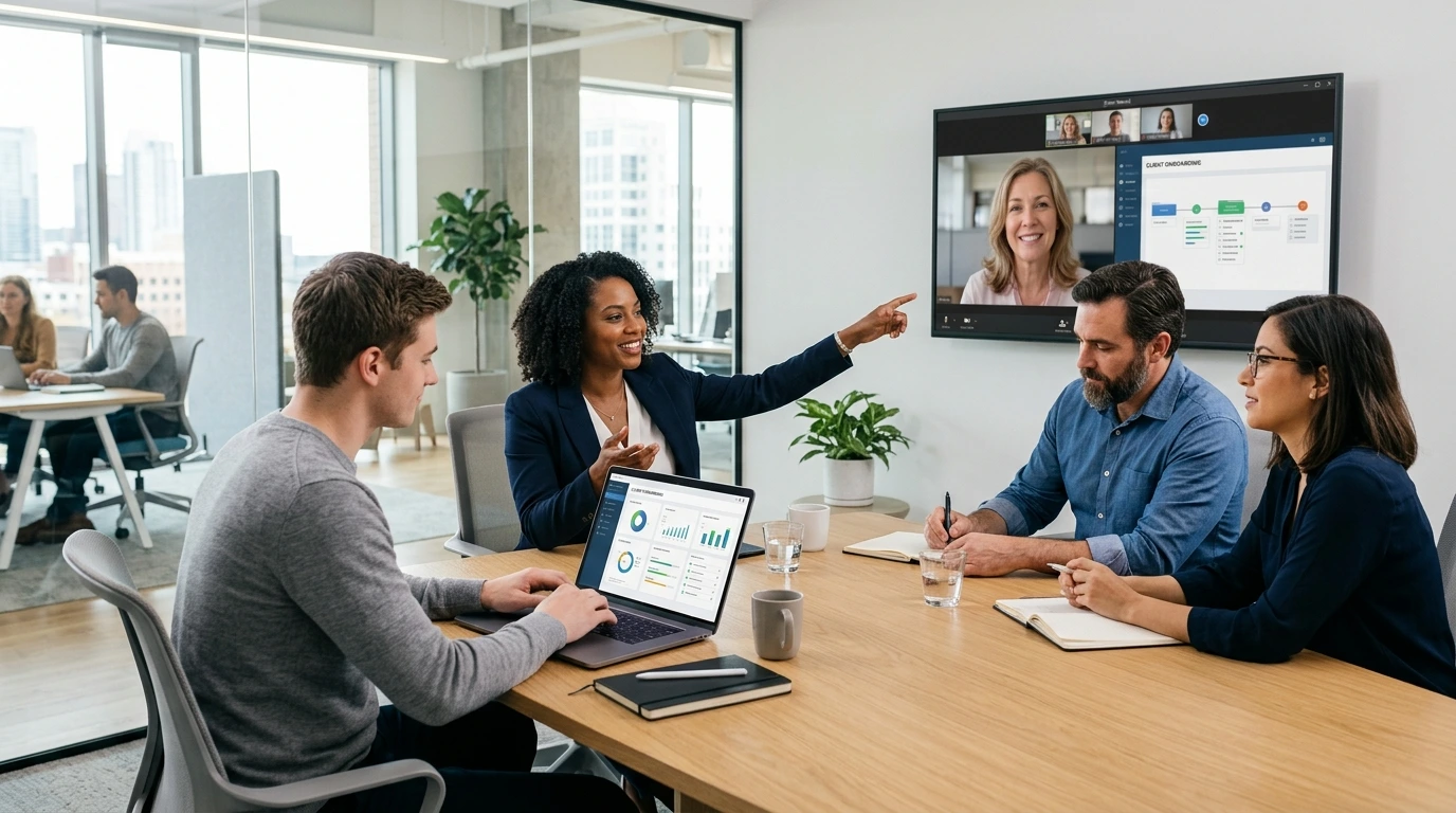Image Prompt: AI Tools for Client Onboarding